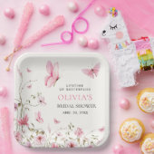 Assiettes En Carton Fête de mariage floral papillons pour toute la vie (Fête)