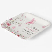 Assiettes En Carton Fête de mariage floral papillons pour toute la vie (Angulaire)