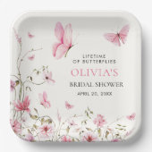 Assiettes En Carton Fête de mariage floral papillons pour toute la vie (Recto)