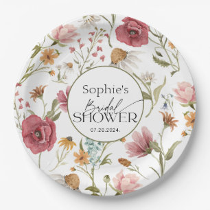 Assiettes En Carton Fête de Mariage Florale