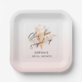 Assiettes En Carton Fête de mariage glacé rose aquarelle (Recto)