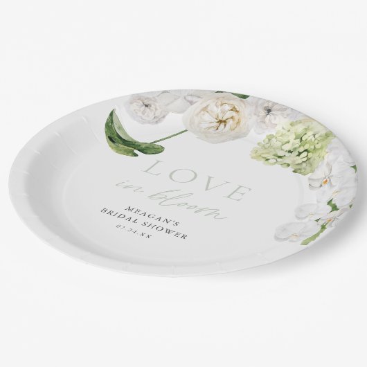Assiettes En Carton Fête de mariage Greenery Love In Bloom (Angle)