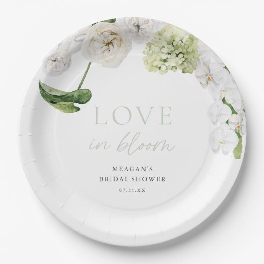 Assiettes En Carton Fête de mariage Greenery Love In Bloom (Devant)