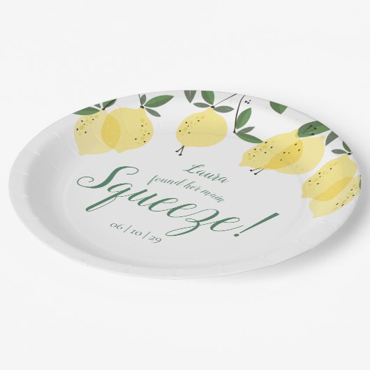 Assiettes En Carton Fête de mariage Main Squeeze Lemons (Angle)