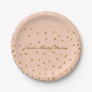 Assiettes En Carton Fête de mariage moderne avec confettis en points P