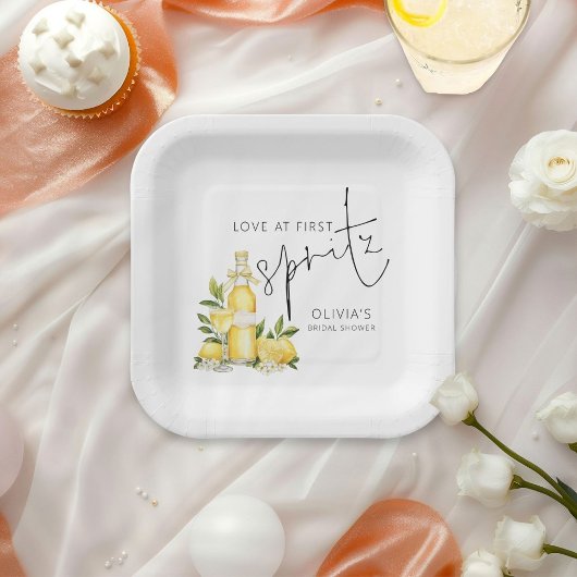 Assiettes En Carton Fête de Mariage Nom Lemons Love at First Spritz