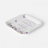Assiettes En Carton Fête de mariage papillons modernes fleurs violette (Angulaire)