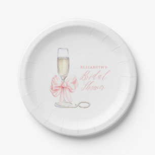 Assiettes En Carton Fête de mariage Perles et Prosecco