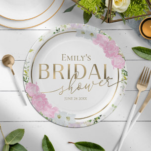 Assiettes En Carton Fête de mariage printanière Gilded Wildflower