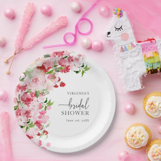 Assiettes En Carton Fête de mariage rose (Fête)