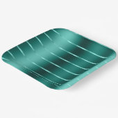 Assiettes En Carton Fête de Mariage Ruban Vert Turquoise (Angulaire)