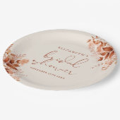 Assiettes En Carton Fête de mariage Terracotta Rustique Floral (Angle)