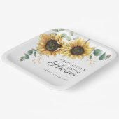 Assiettes En Carton Fête de mariage Tournesol Eucalyptus Verdure (Angulaire)