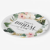Assiettes En Carton Fête de mariage tropical floral à l'Hibiscus de pa (Angle)