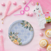 Assiettes En Carton Fête de mariage tuile méditerranéenne (Fête)