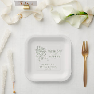 Assiettes En Carton Fête de mariage Whimsical Green Fresh Off The Mark