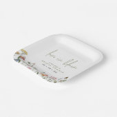 Assiettes En Carton Fête de Mariée Fleurs Sauvages en Fleur (Angulaire)