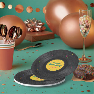 Assiettes En Carton Fête de musique rétro