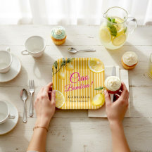 Fête de naissance Bébé Ciao Bambina au citron aqua