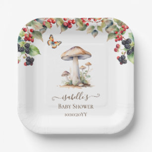 Assiettes En Carton Fête de naissance Champignon et Crapaudine de la F