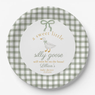 Assiettes En Carton Fête de naissance Cottagecore Silly Goose Green Gi