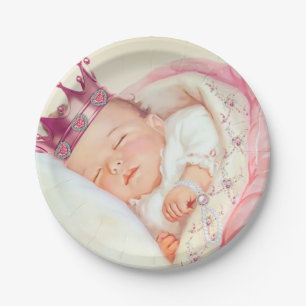 Assiettes En Carton Fête de naissance de bébé princesse vintage fille