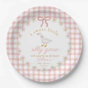 Assiettes En Carton Fête de naissance de Cottagecore Pink Gingham Sill