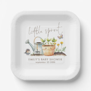 Assiettes En Carton Fête de naissance de la petite pousse fille ou gar