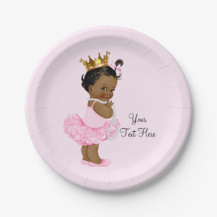 Assiettes En Carton Fête de naissance de princesse ethnique ballerine 