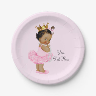 Assiettes En Carton Fête de naissance de princesse ethnique ballerine
