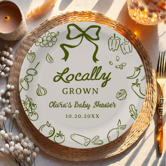 Assiettes En Carton Fête de Naissance Dessinée à la Main et Produits L