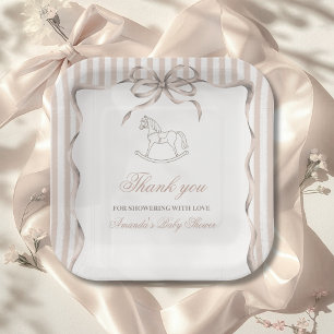 Assiettes En Carton Fête de naissance du bébé sur le thème du cheval à