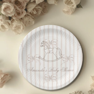Assiettes En Carton Fête de naissance du bébé sur le thème du cheval à