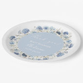 Assiettes En Carton Fête de naissance fille garçon aquarelle bleue (Angle)