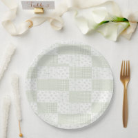 Fête de naissance Pastel Vert Sauge Vintage Patchw