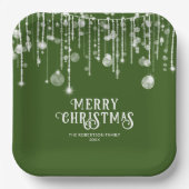 Assiettes En Carton Fête de Noël à cordes vertes (Recto)