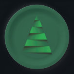 Assiettes En Carton Fête de Noël Abstraite<br><div class="desc">Arbre de Noël abstrait,  élégant et moderne sur arrière - plan vert,  assiettes en papier amusantes pour votre fête de Noël. CORRESPONDRE des articles dans notre magasin.</div>
