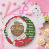 Assiettes En Carton Fête de Noël afro-américaine Mme Claus (Fête)