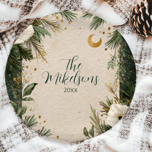 Assiettes En Carton Fête de Noël Anémonique Blanc d'hiver