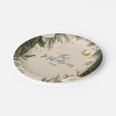 Assiettes En Carton Fête de Noël Anémonique Blanc d'hiver (Angle)