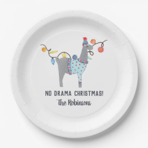 Assiettes En Carton Fête de Noël au pull moche à thème lama