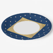 Assiettes En Carton Fête de Noël Blue Stars (Angle)