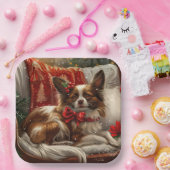 Assiettes En Carton Fête de Noël de chien de Papillon (Fête)