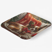 Assiettes En Carton Fête de Noël de chien de Papillon (Angulaire)