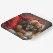 Assiettes En Carton Fête de Noël de Chien Espagnol Tibétain (Angulaire)
