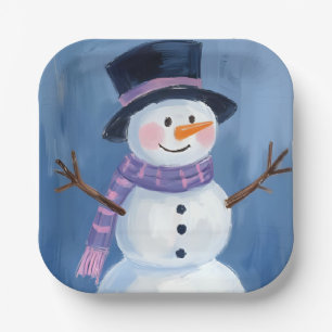 Assiettes En Carton Fête de Noël de Frosty le Bonhomme de Neige
