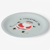 Assiettes En Carton Fête de Noël de golf (Angle)