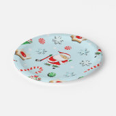 Assiettes En Carton Fête de Noël de Hockey (Angle)