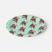 Assiettes En Carton Fête de Noël de Hockey (Angle)