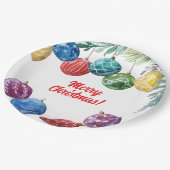 Assiettes En Carton Fête de Noël de l'échange d'ornements d'aquarelle (Angle)